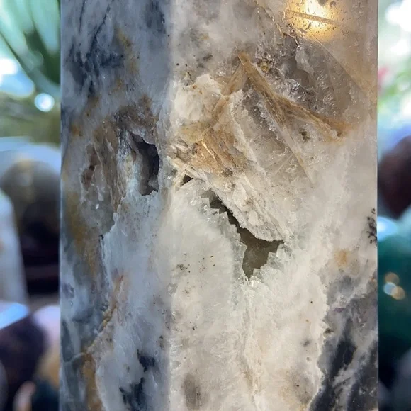 Fluorite With Hematite Crystal Tower With Druzy!